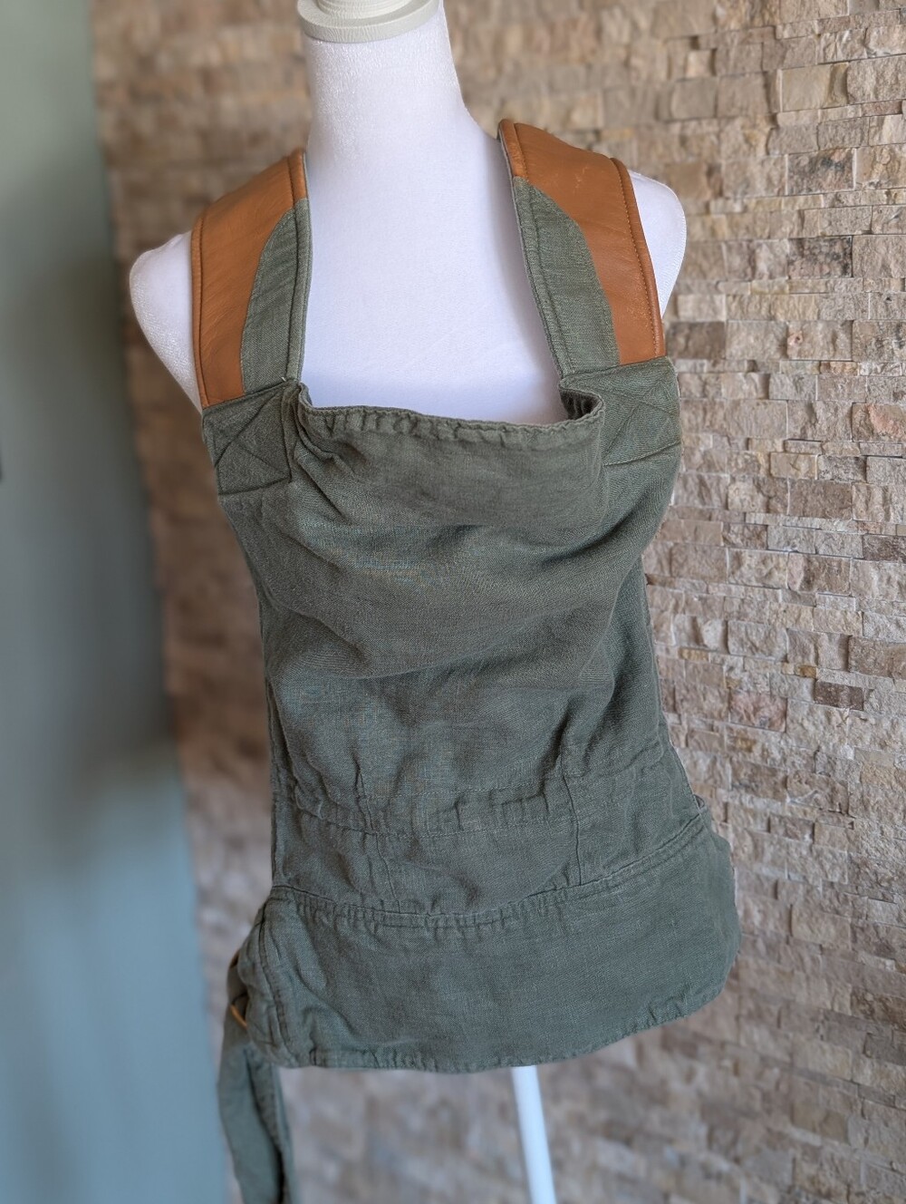 Sakura Bloom Scout Linen Carrier Oakmoss Linen Whiskey Leather 2019 HTF